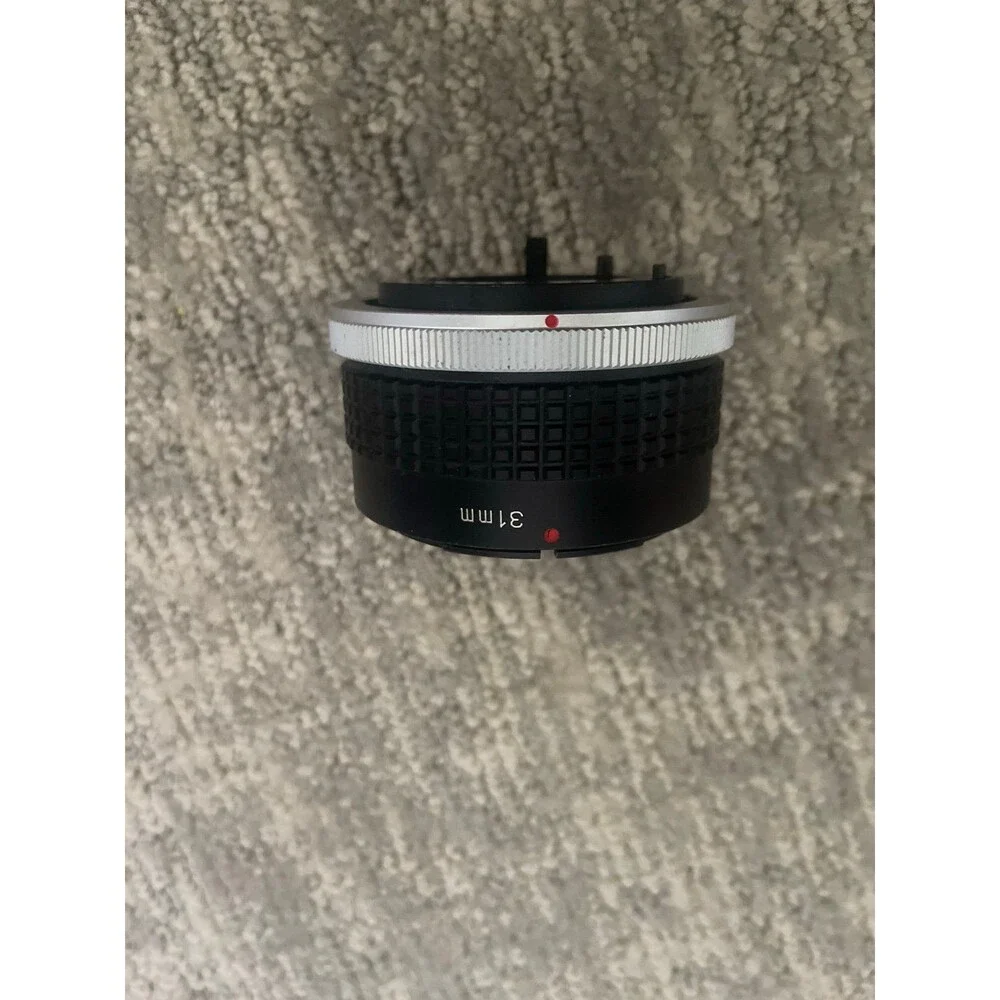 31mm Camera Lens Extension Tube, Twist-On Lens Adapter Tube (Black/Silver)